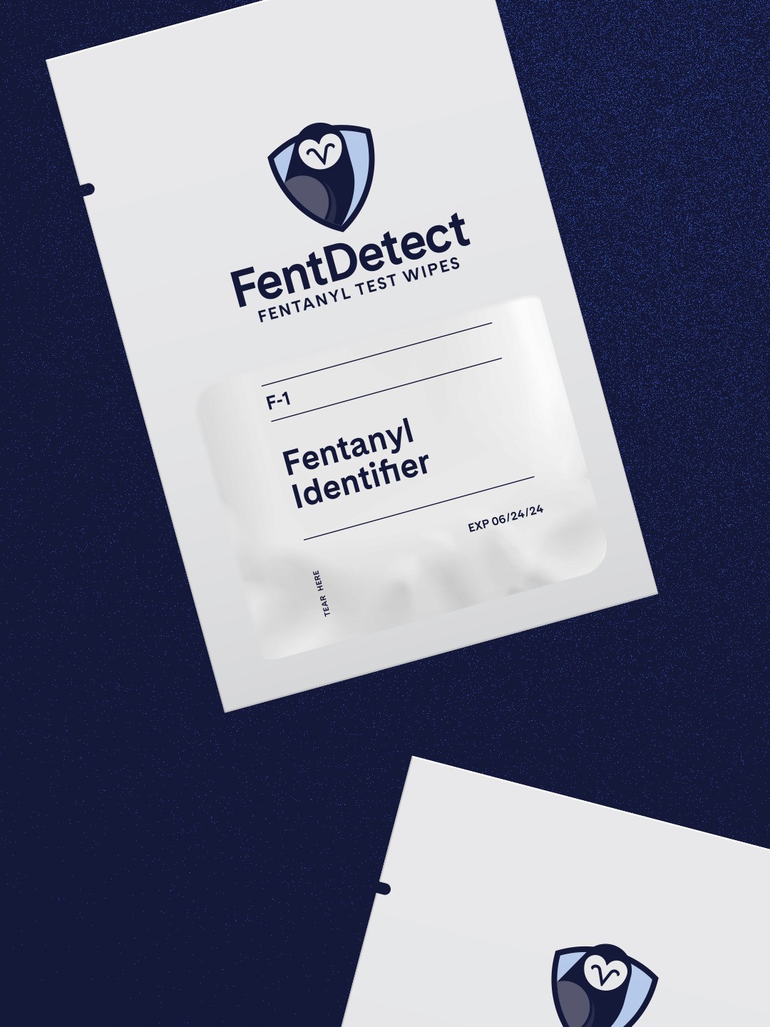 Fent Detect detection wipe package design mockup.