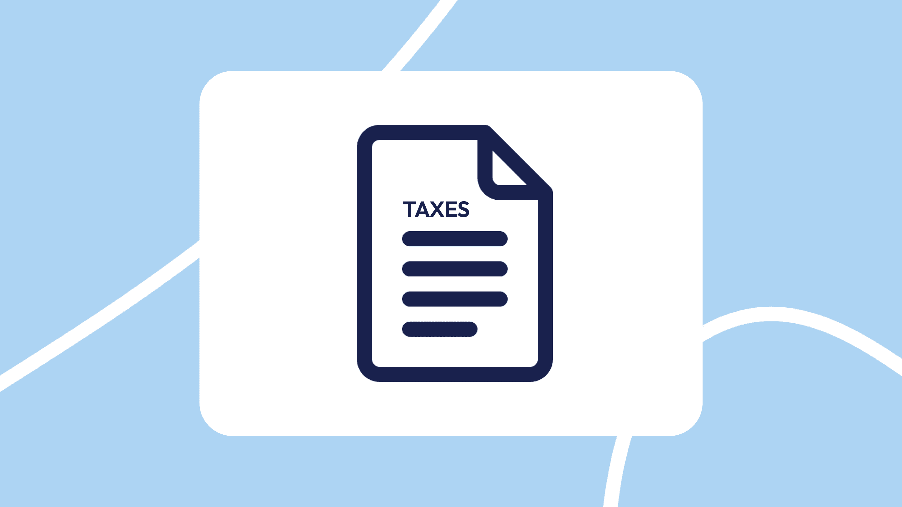 Icono de un documento con la palabra "Taxes", representando impuestos al vender un coche.