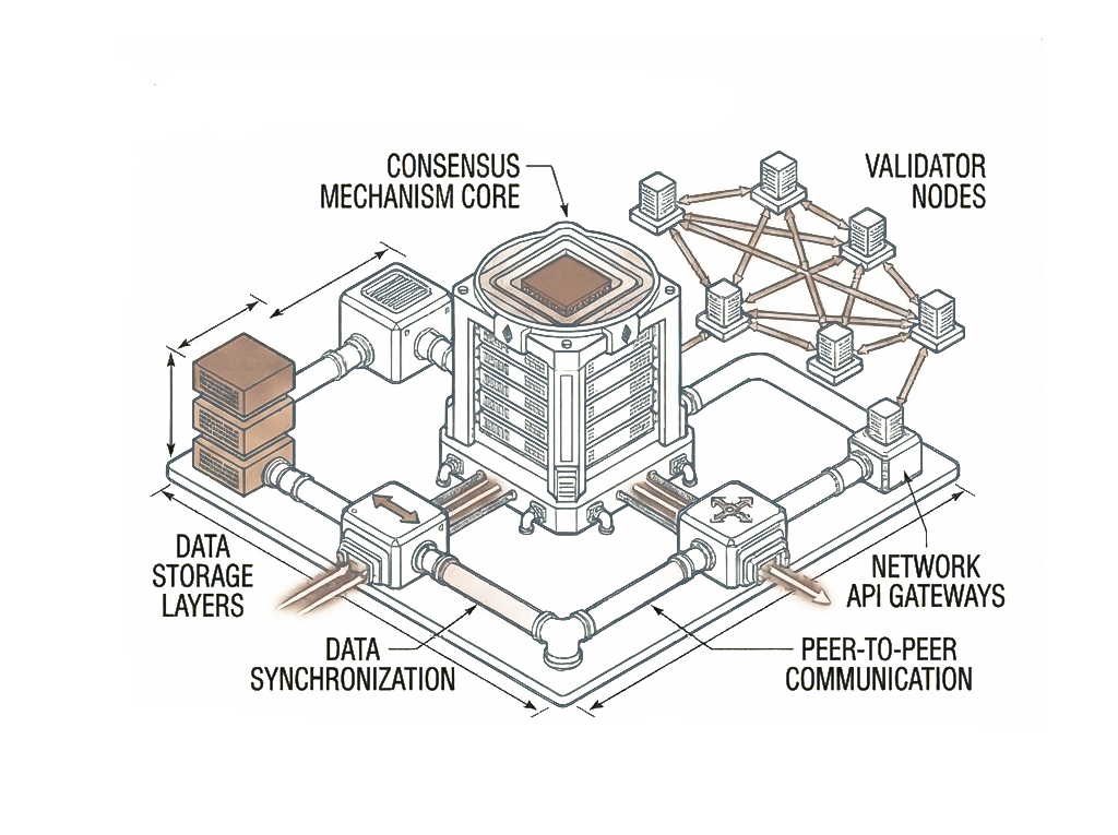 Illustration of blockchain infrastructure architecture