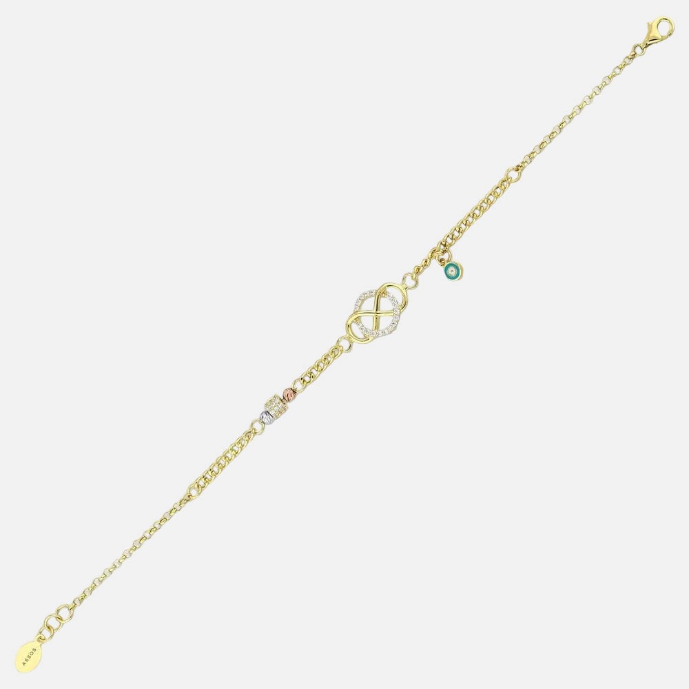 Assos Pırlanta 14 Ayar Altın Sonsuzluk Figürlü Şık Tasarım Bileklik