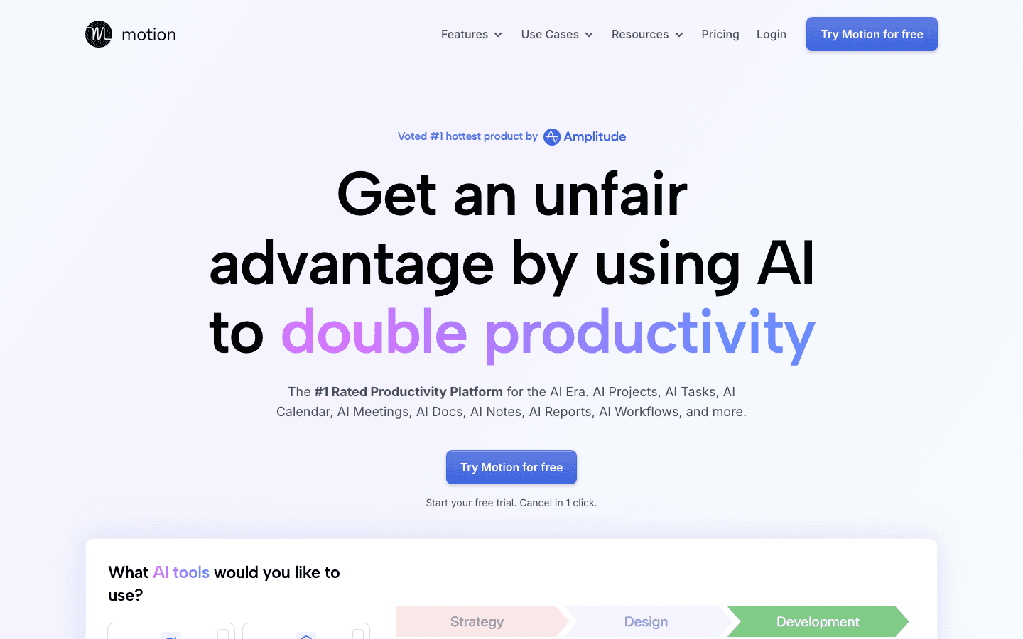 Motion AI calendar and task scheduler