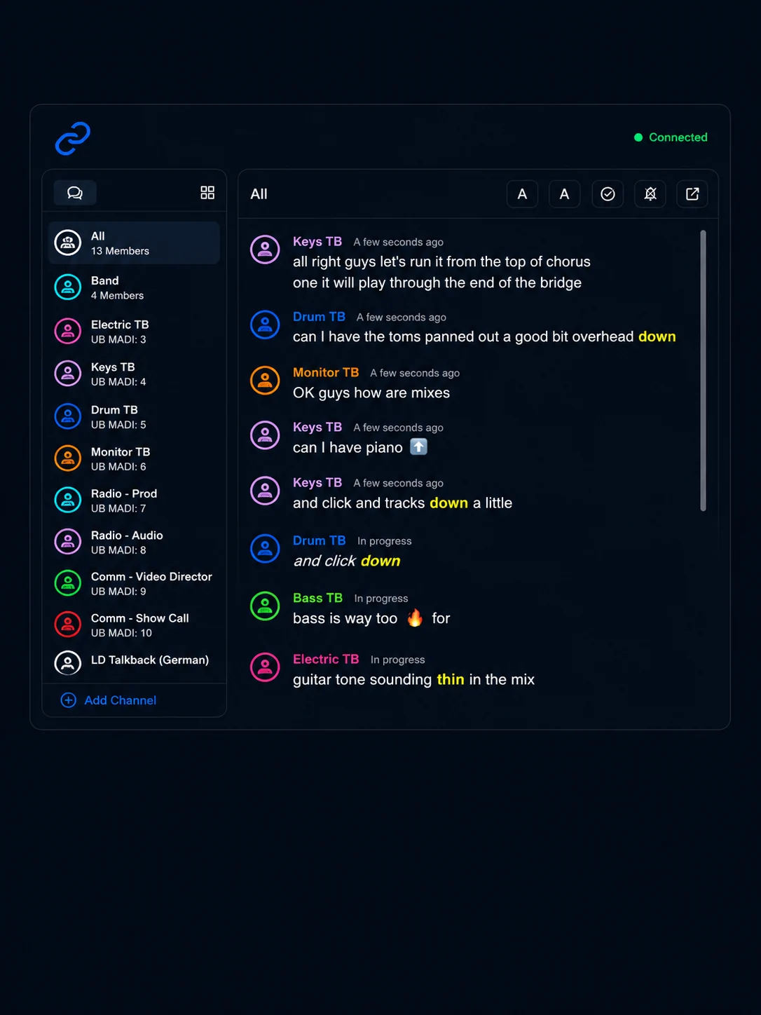 View transcription feed