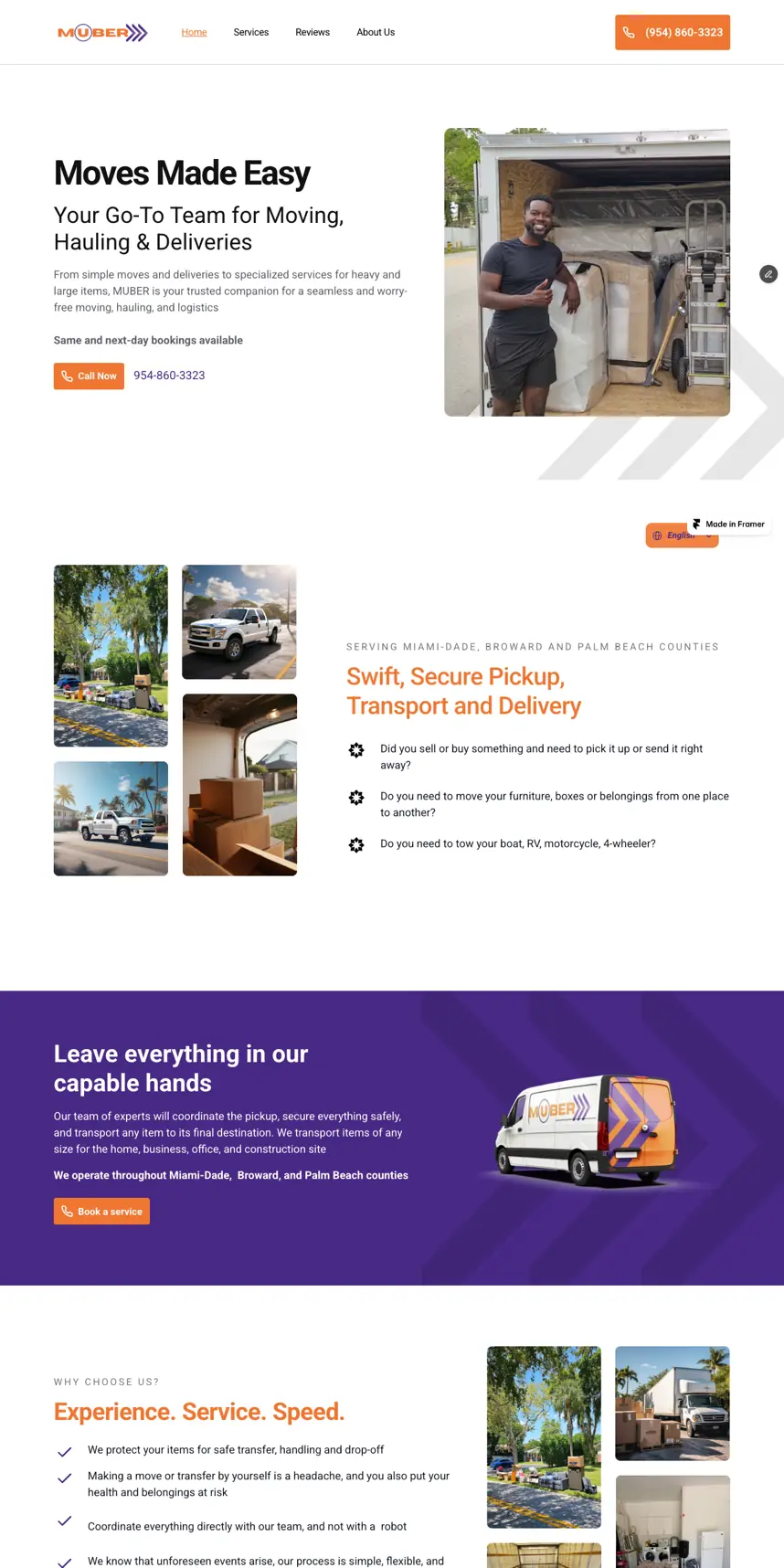 Muber website screenshot