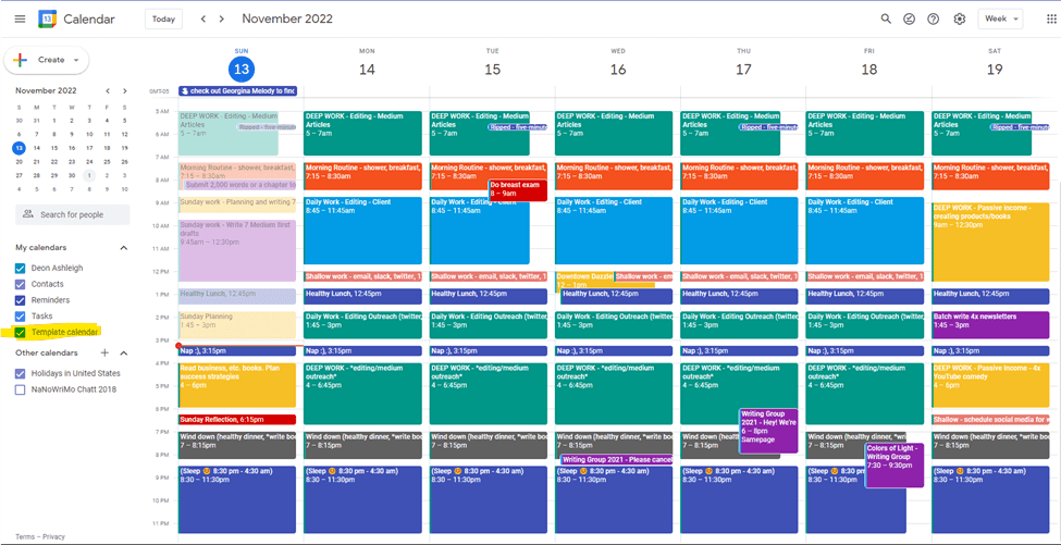 google calendar online planners