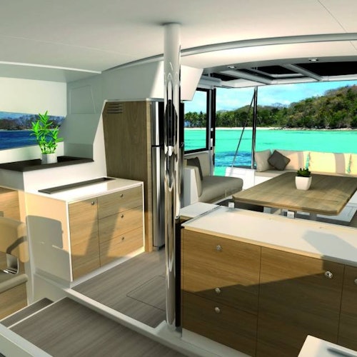 inside catamaran