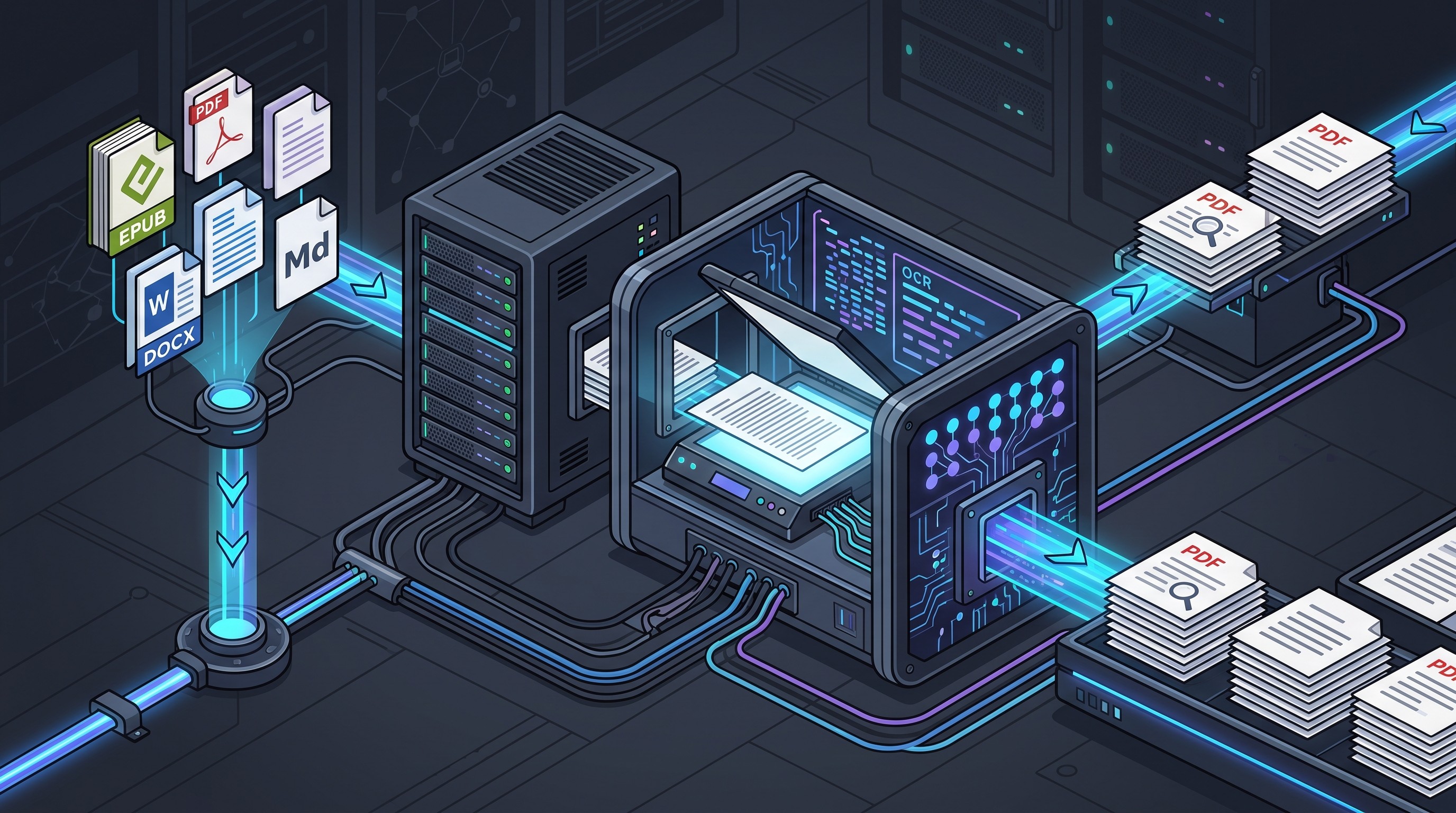 Local document conversion and OCR pipeline