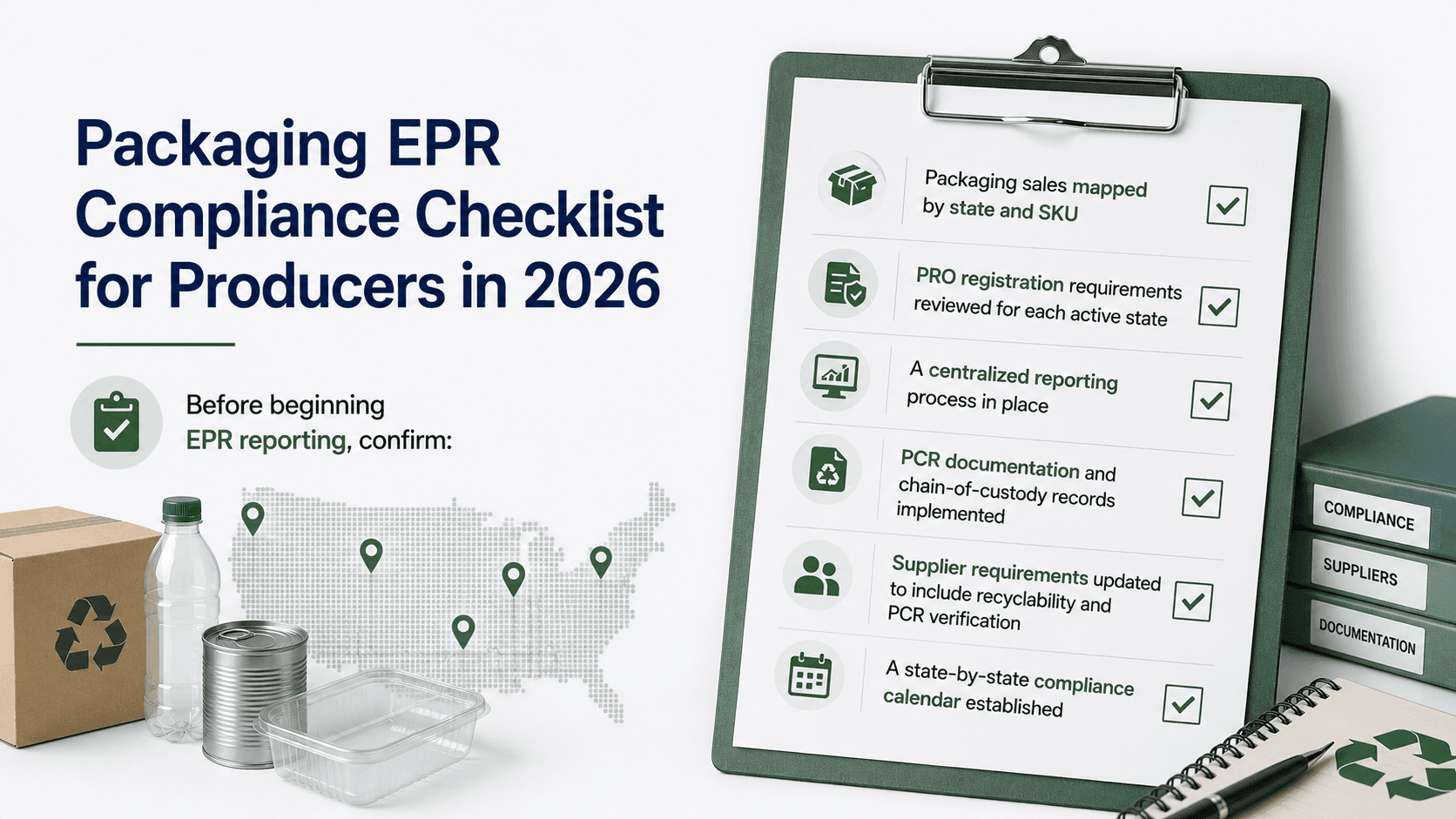 "Packaging EPR Compliance Checklist for Producers in 2026" infographic