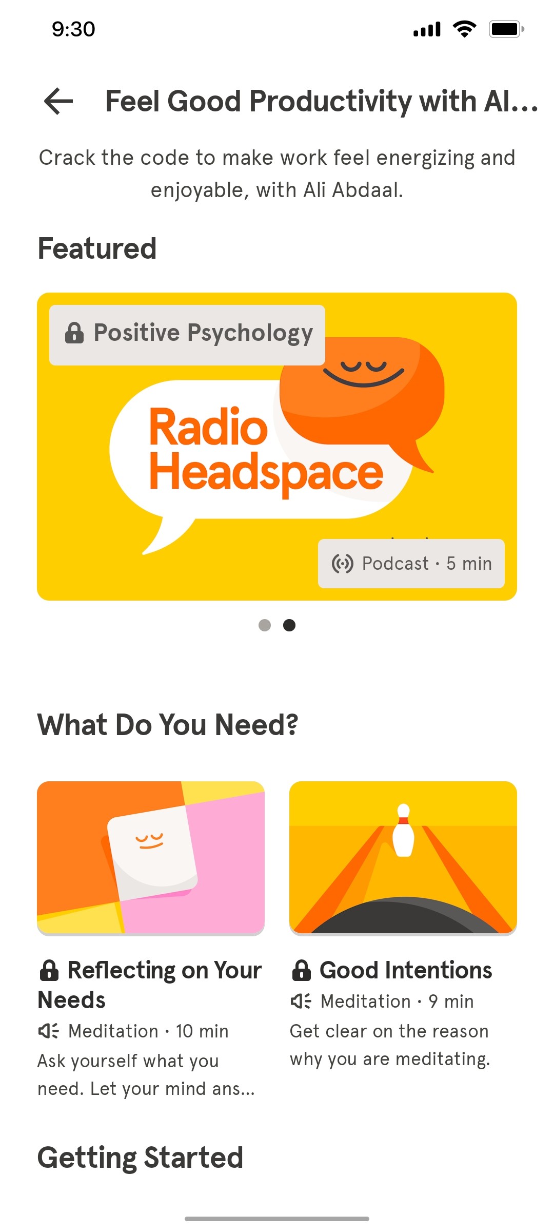 Headspace open collection 2 screen