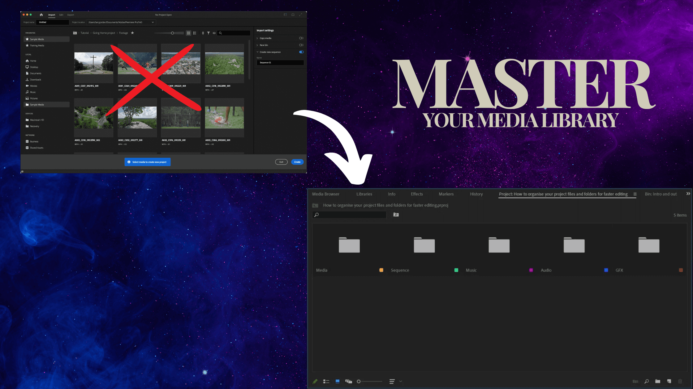 Organizing footage for youtube editing