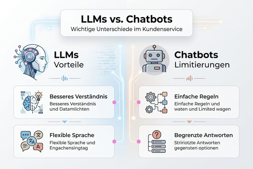 Grafik: Was moderne Sprachmodelle besser können als herkömmliche Chatbots