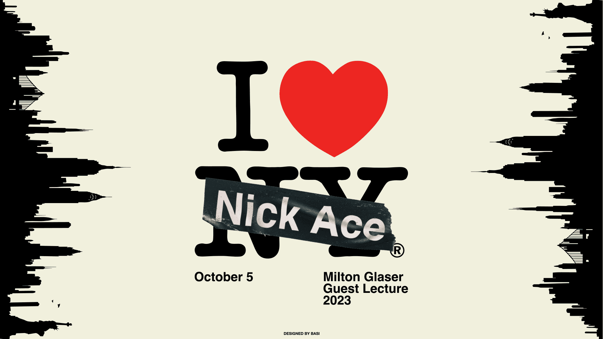 poster announcing guest lecturer Nick Ace