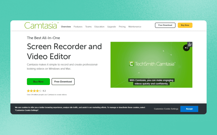 Camtasia homepage