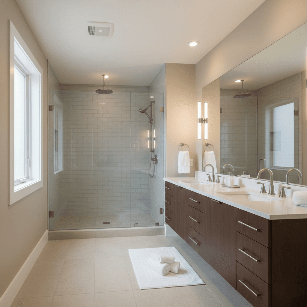 Newly rennovated bathroom in Auburn California.