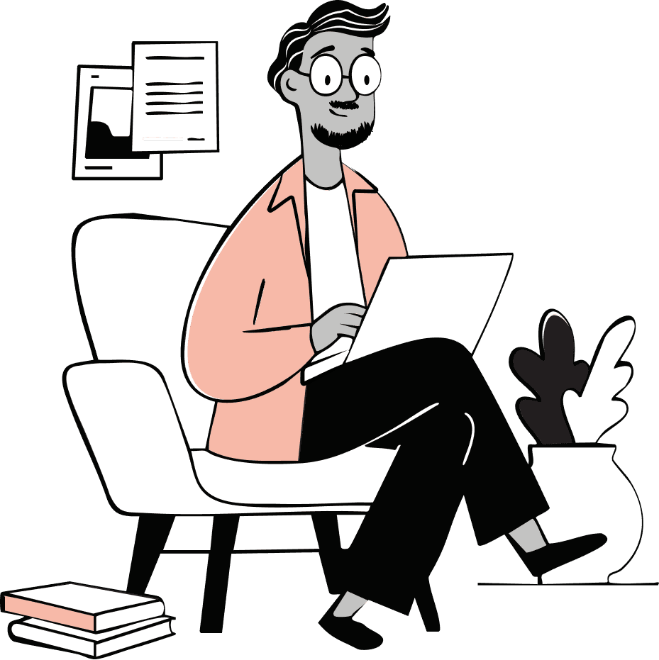 An illustration of a person at a desk looking worried and overwhelmed, with a large, chaotic cloud of email and notification icons floating above their head.