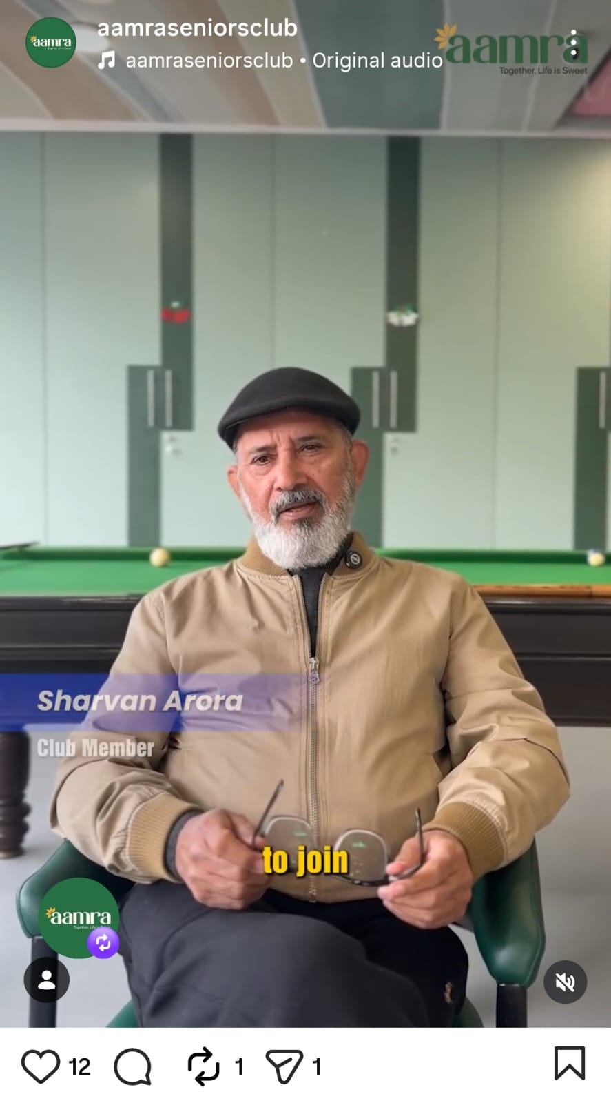 screenshot of instagram post of a member testimonial