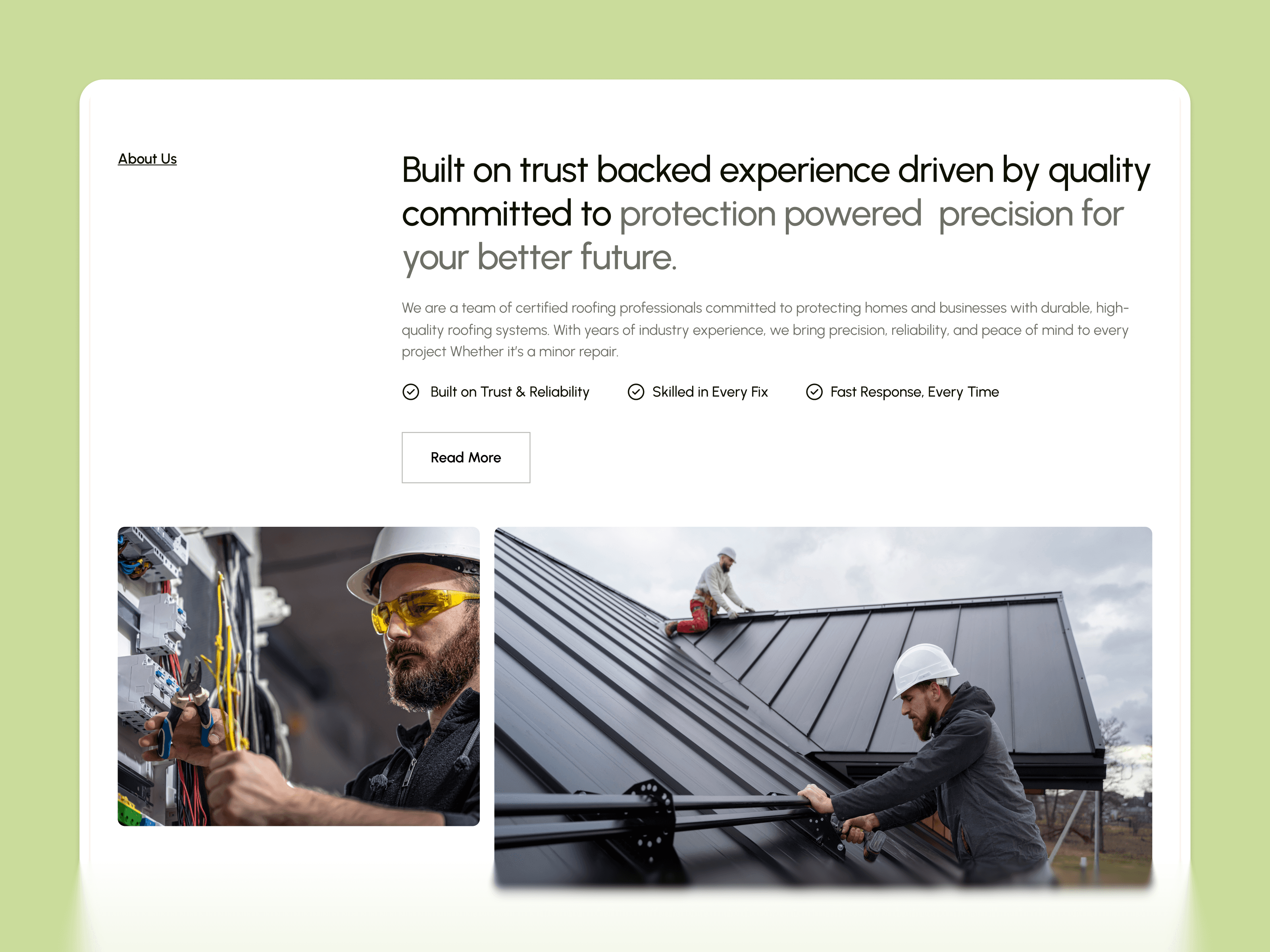 webflow roofing template