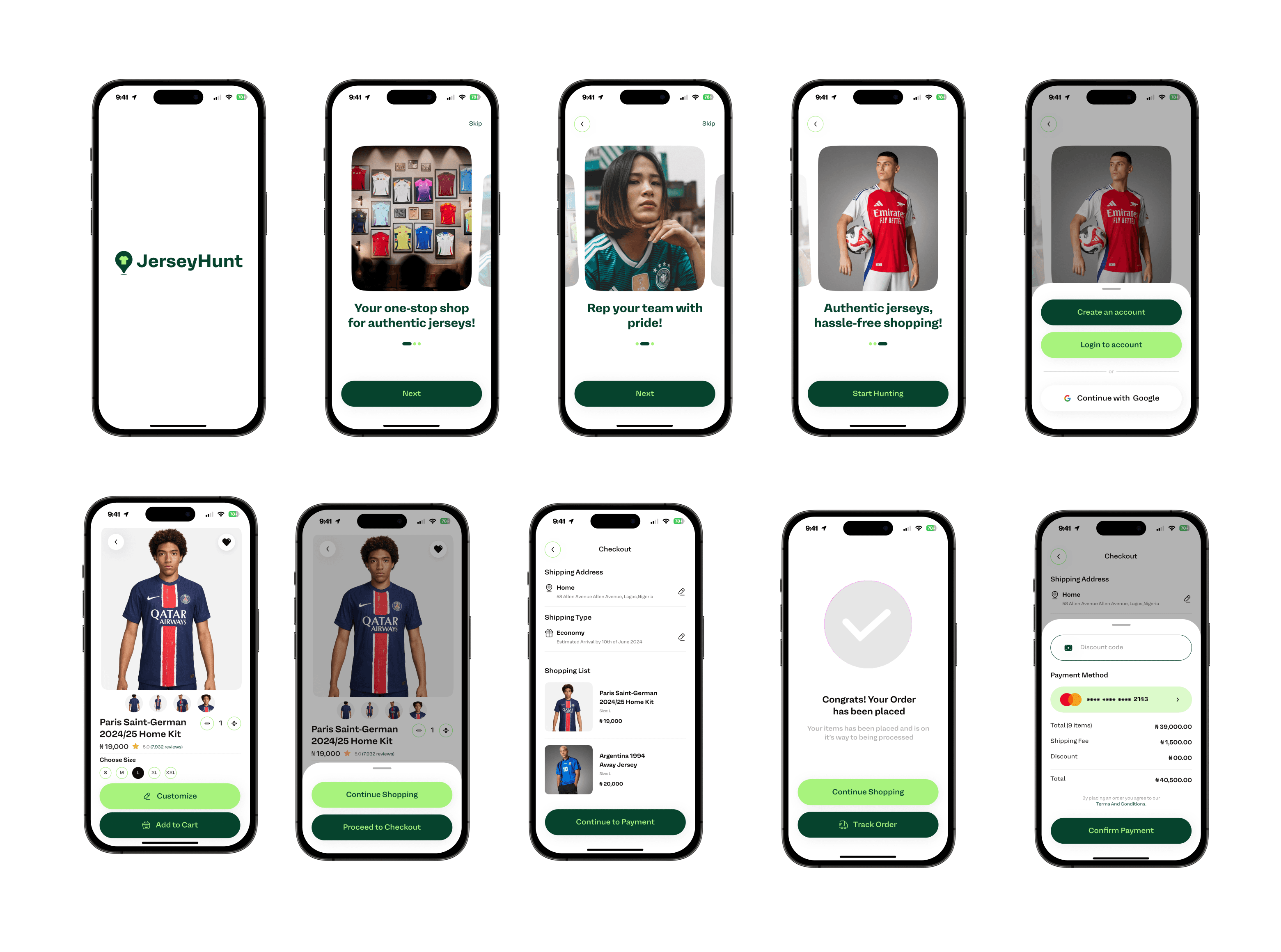 jerseyhunt app designs