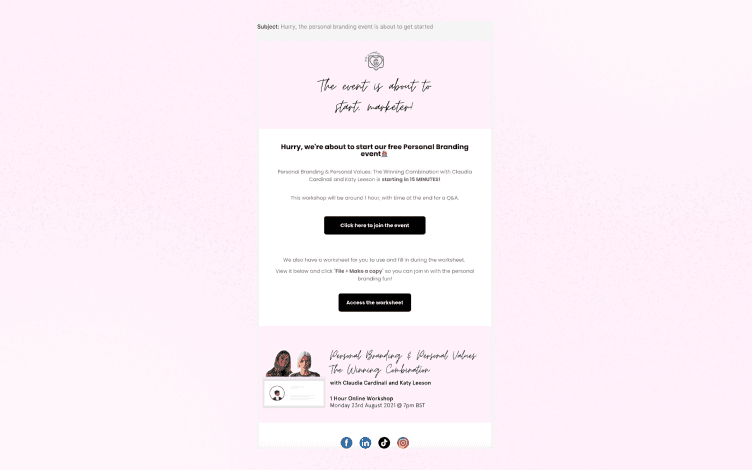 Reminder Event Email Design