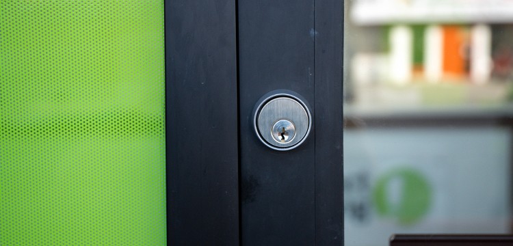 close up on a cylindrical mortise lock