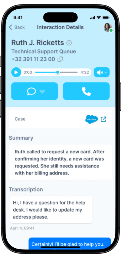Mobile app for NiCE CXone screenshot