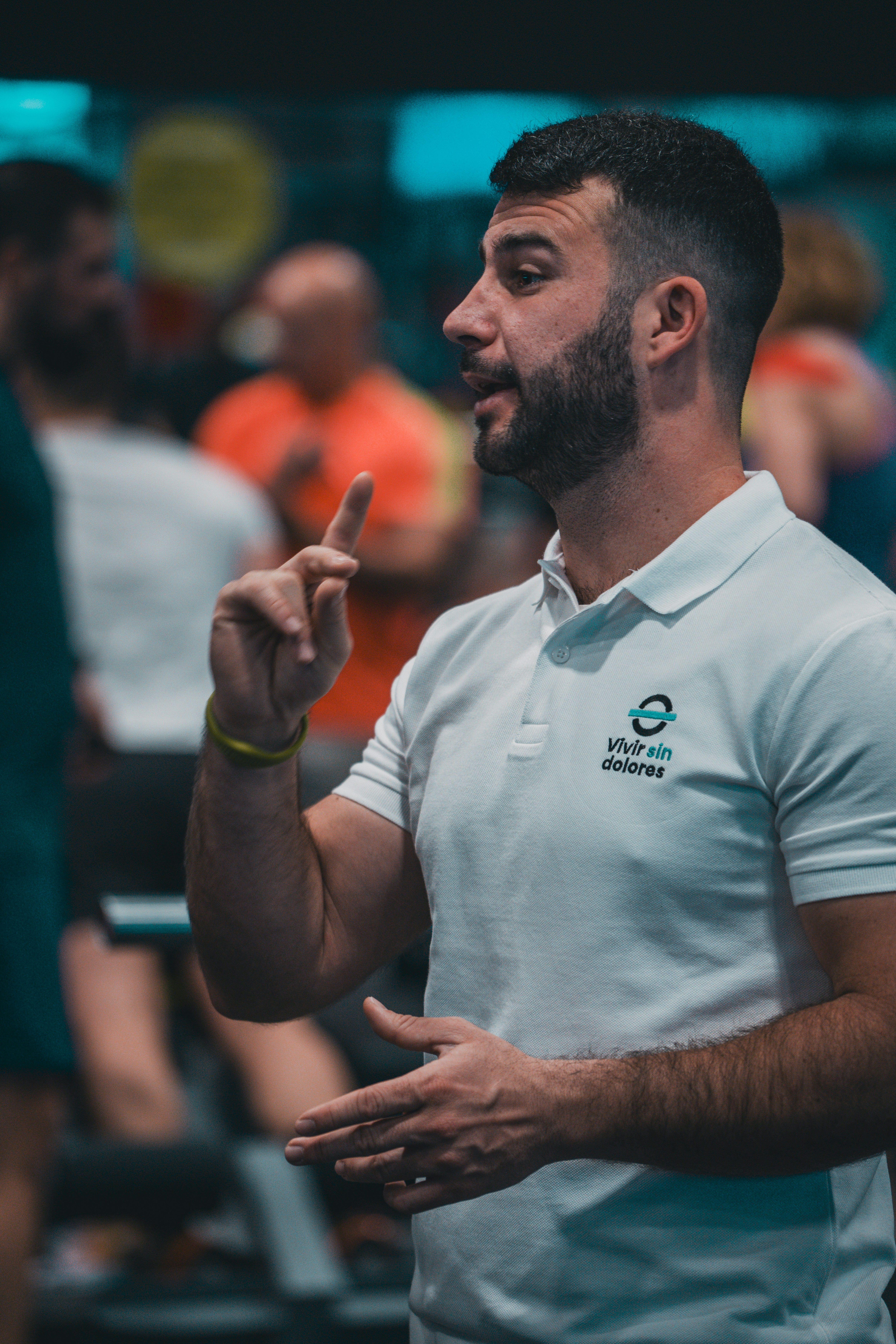 A man standing in front of a crowd of people