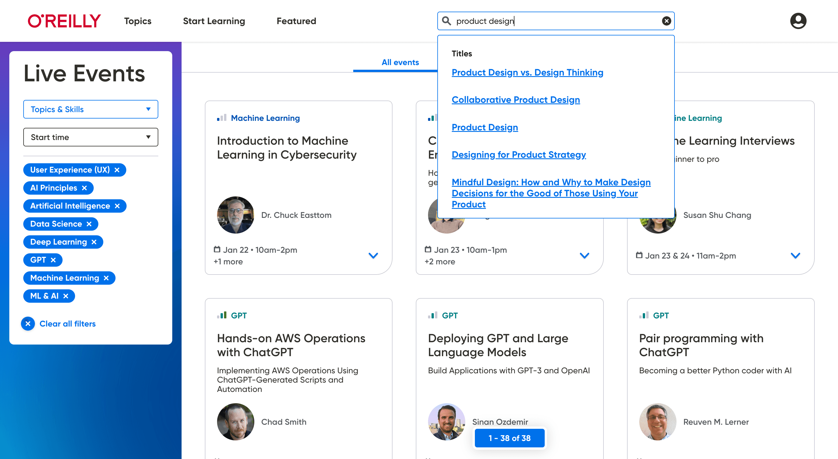 new o'reilly navigation global search