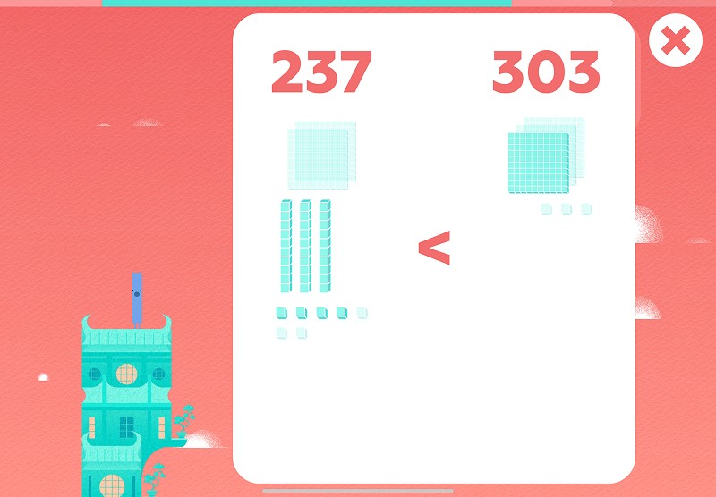 Compare numbers: find which group has more cubes in it