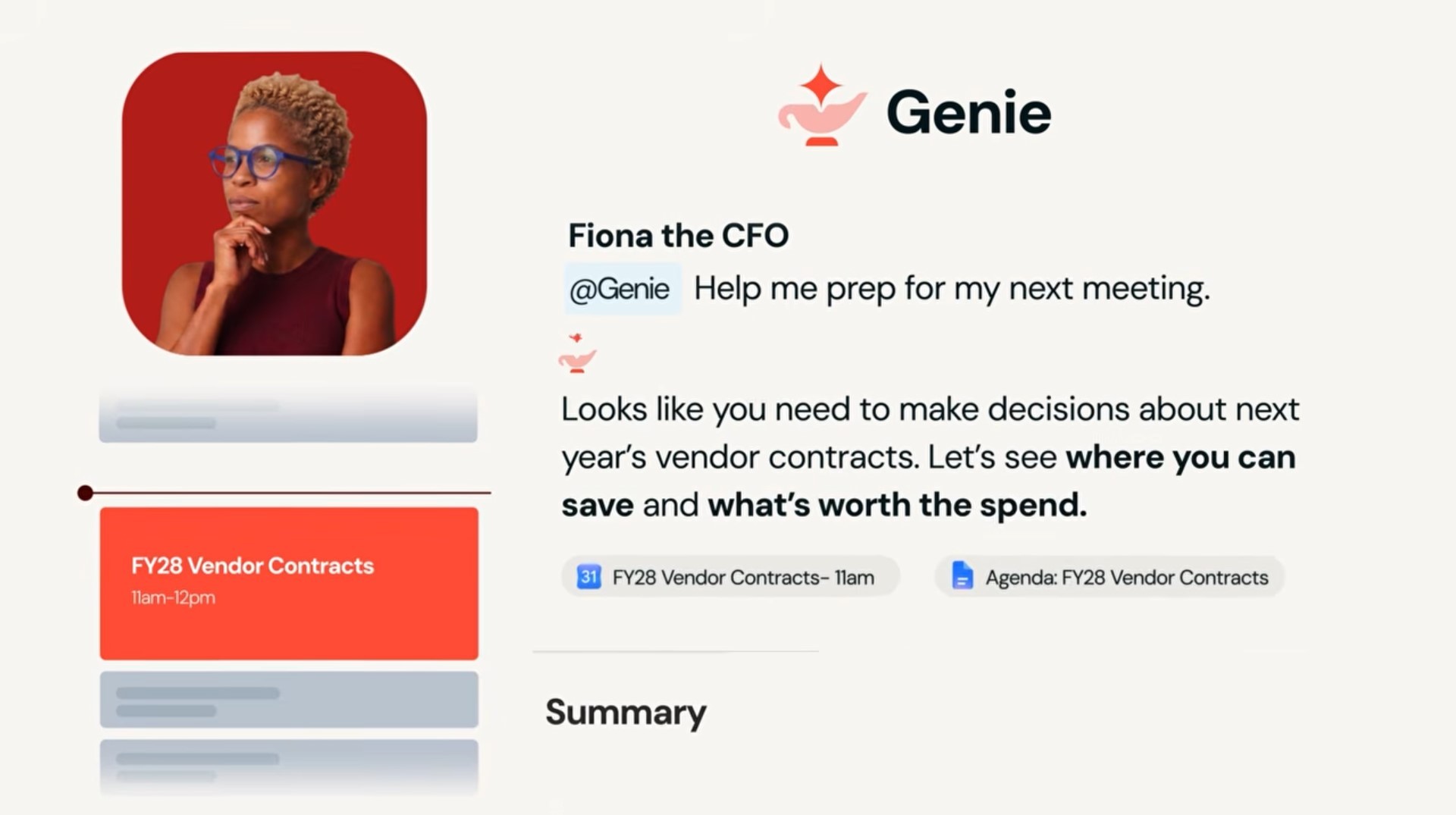 Databricks Genie chat interface showing a plain-language question