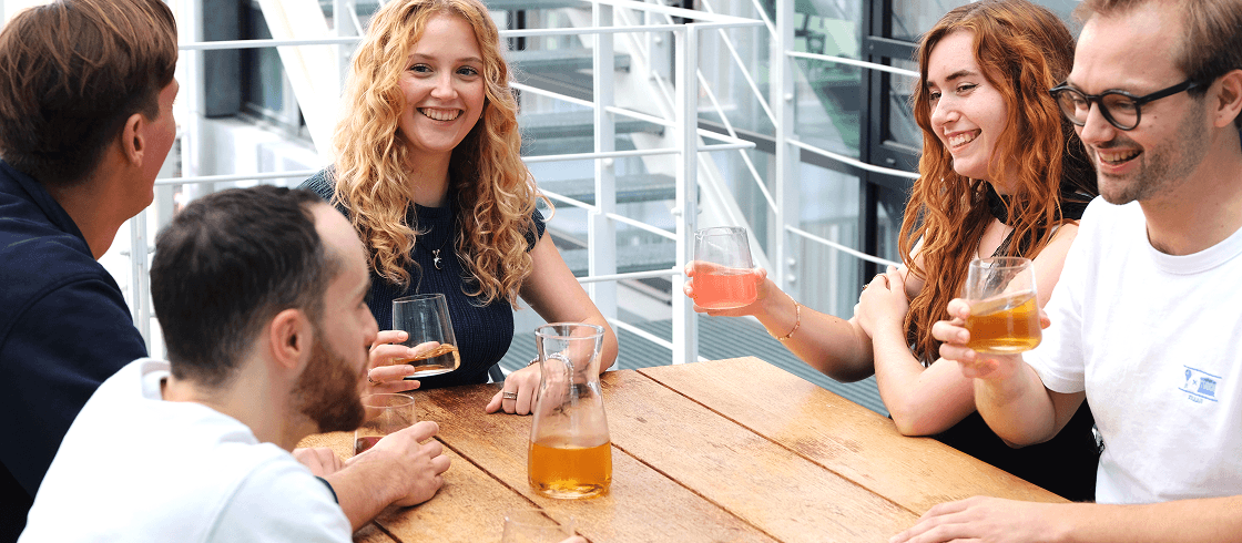 A Team enjoying Drinks from Re:Drink