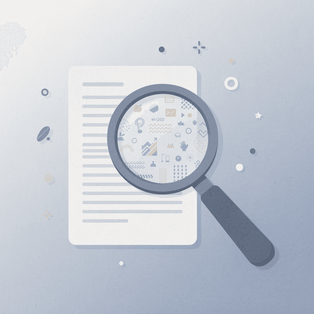 Magnifying glass examining file quality to illustrate the importance of maintaining vector formats - T-Shirt Design Size