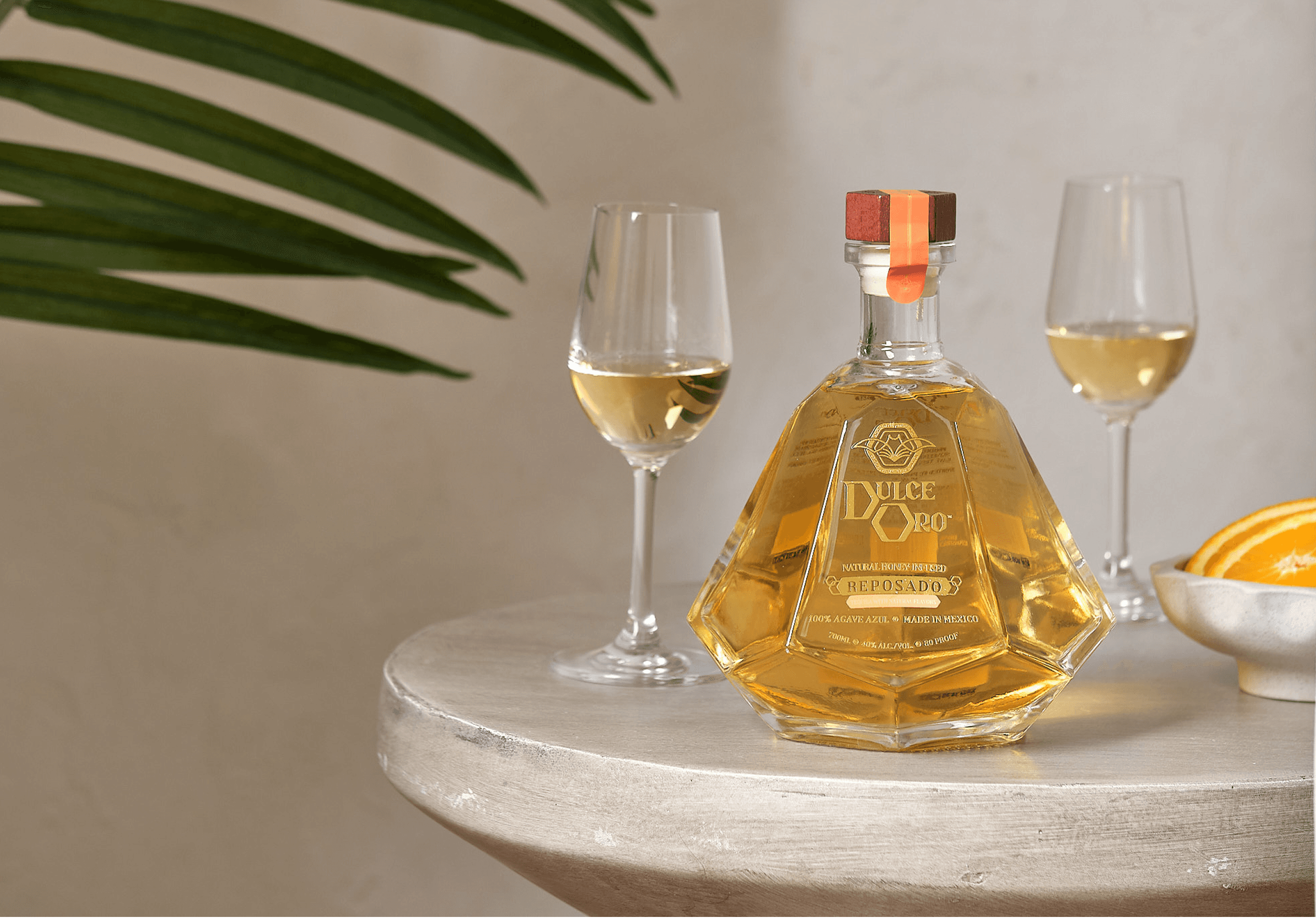 a couple of bottles sitting on top of a wooden table