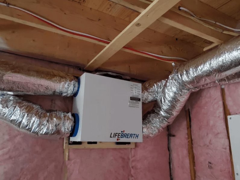 ERV system in a Mississauga home basement