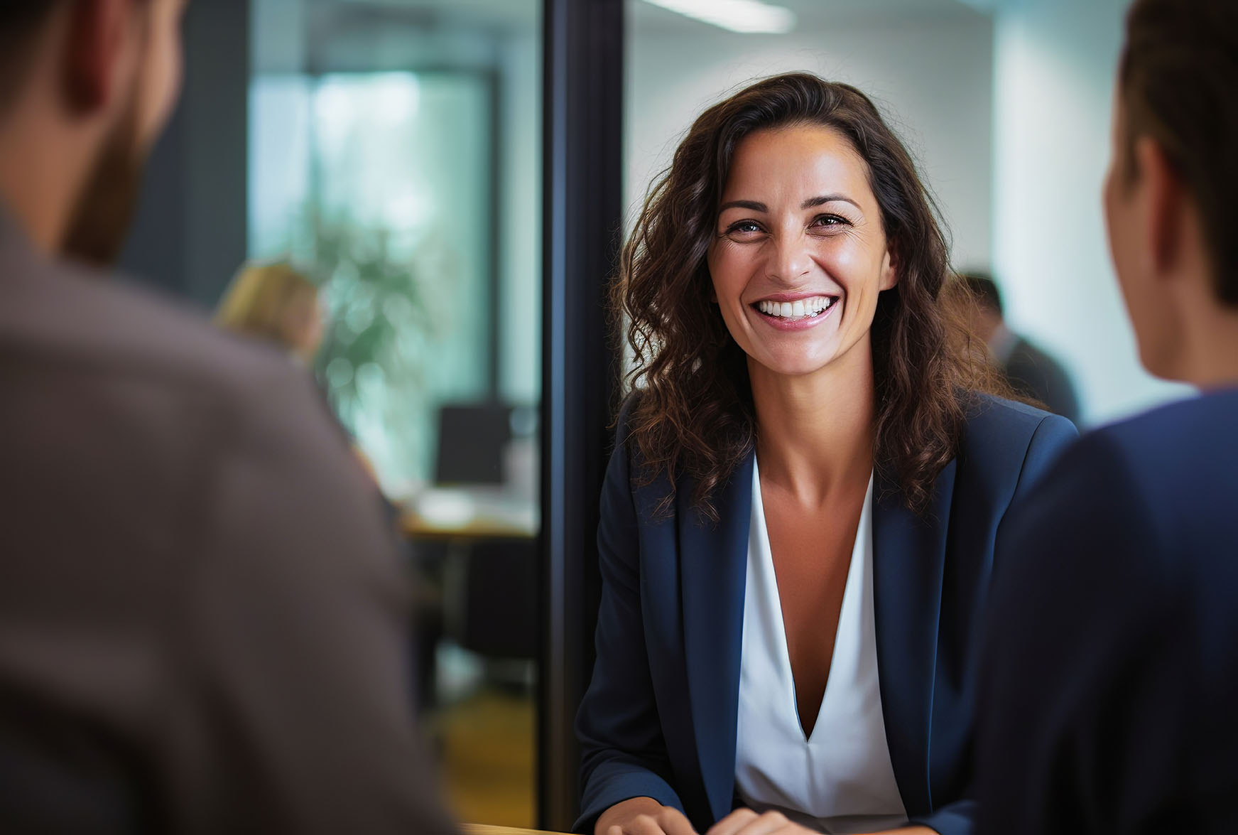 Woman discussing management accounts