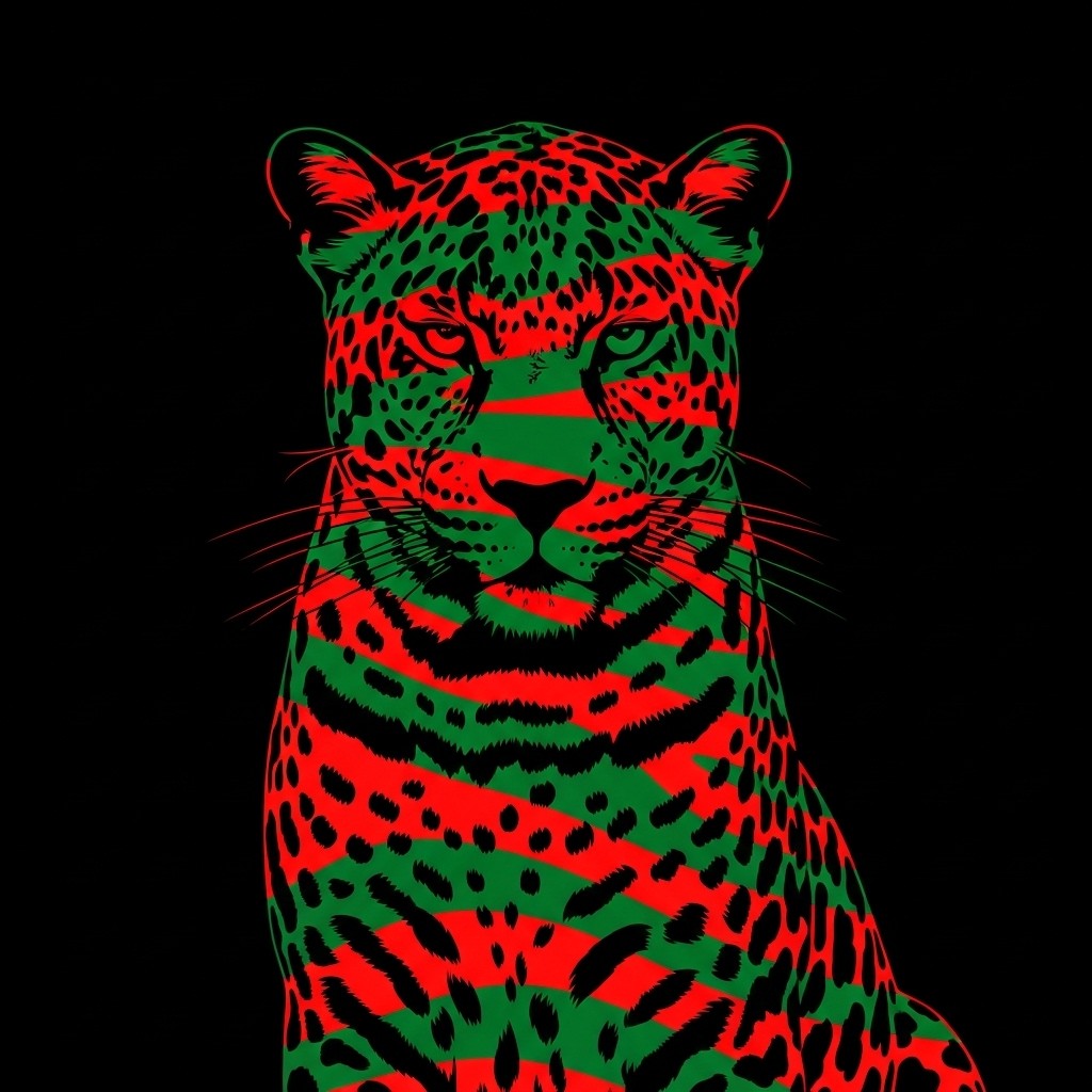 Leopard Blue Green Stripes