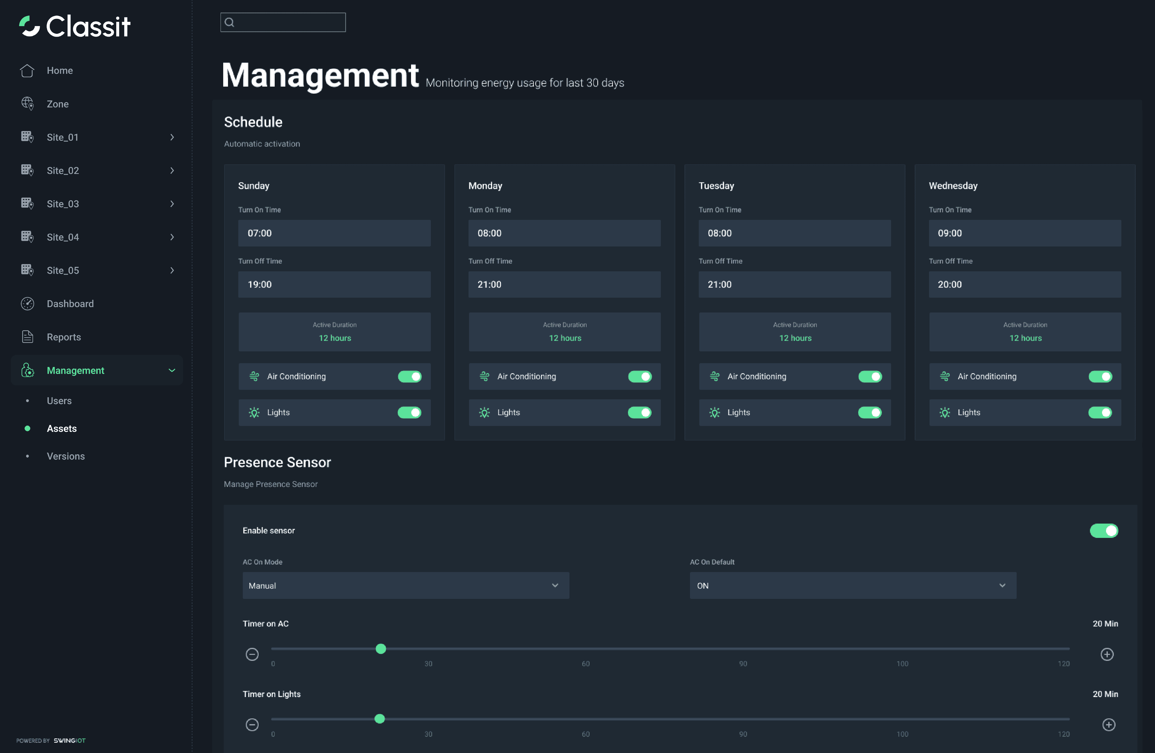 Business dashboard showing revenue, deals, customer list, growth chart, and new activity.