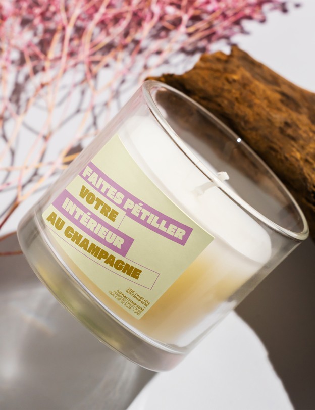 Merchandising, bougie Faites pétiller votre intérieur au champagne.