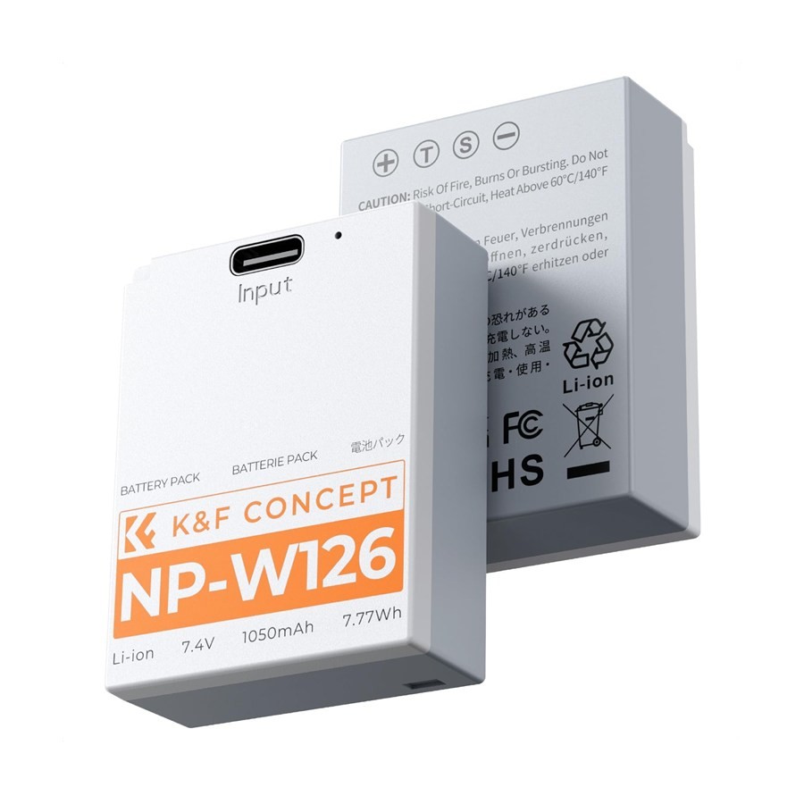 Dos baterías K&F Concept NP-W126 con puerto USB-C