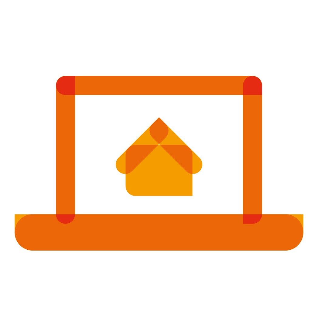 Stylized icon of a computer