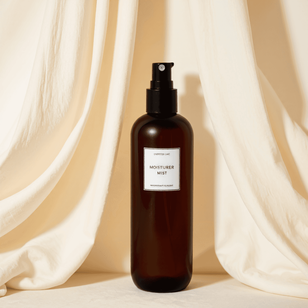 product photography of a bottle of moisturizer mist