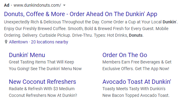Traditional PPC ad