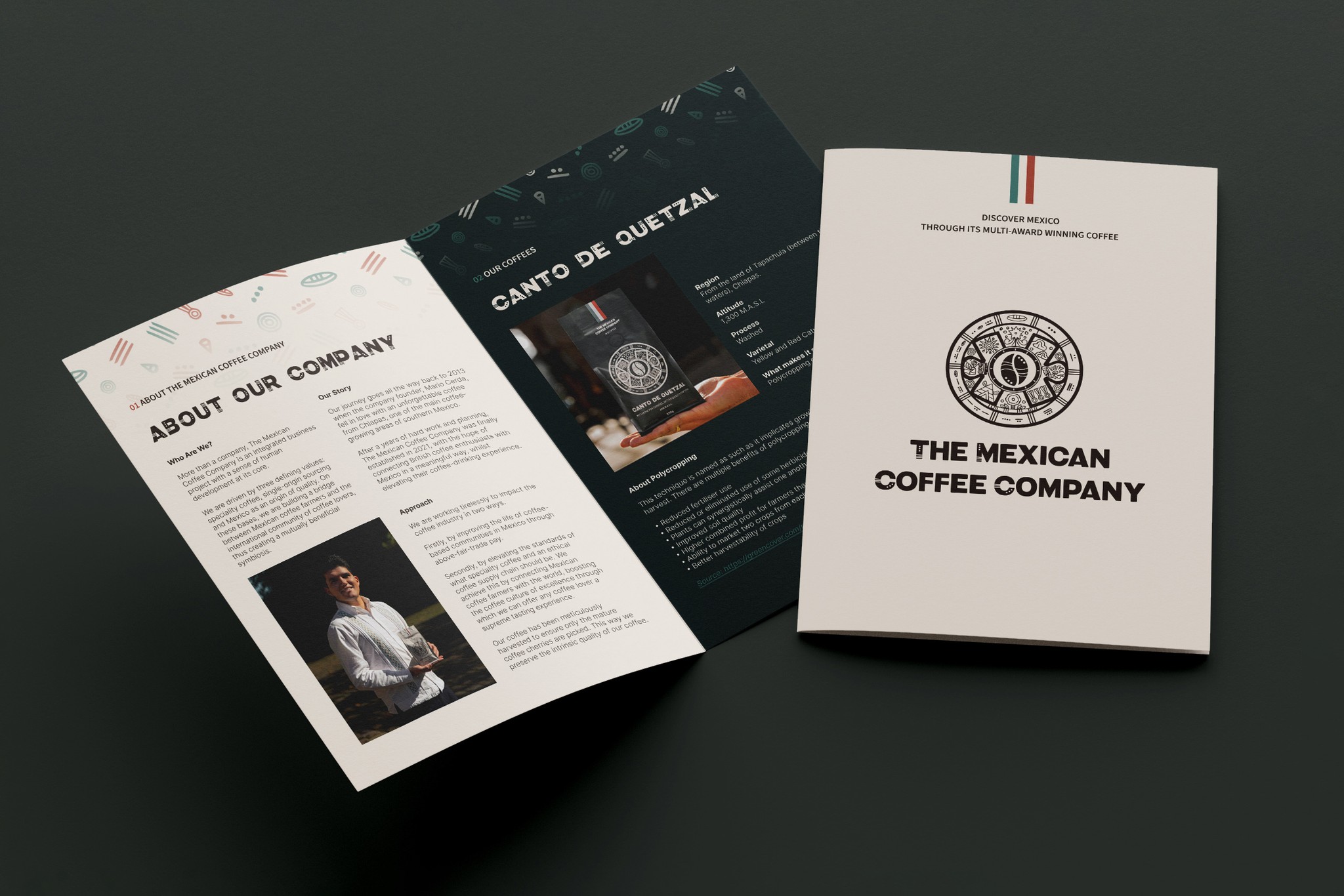 The Mexican Coffee Company branding visual identity design company booklet