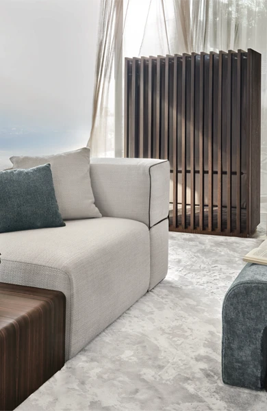 double face sofa castle in a modern livingroom