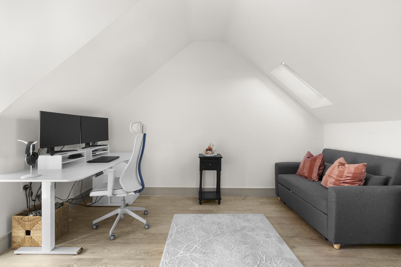 Loft home office with desk and sofa bed, High Barnet property let on Airbnb