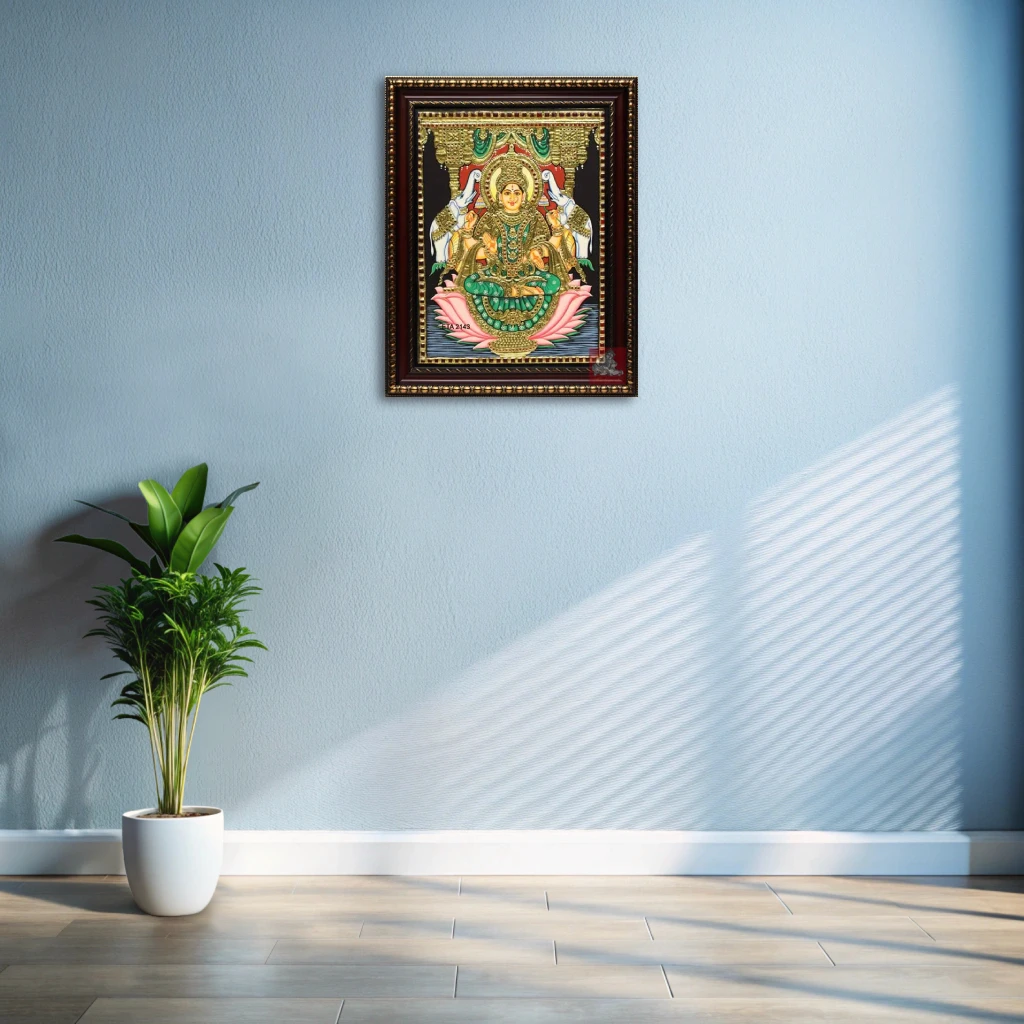 Lotus Lakshmi Tanjore Painting