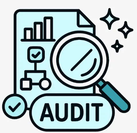 Icône analyse audit automatisation process outils