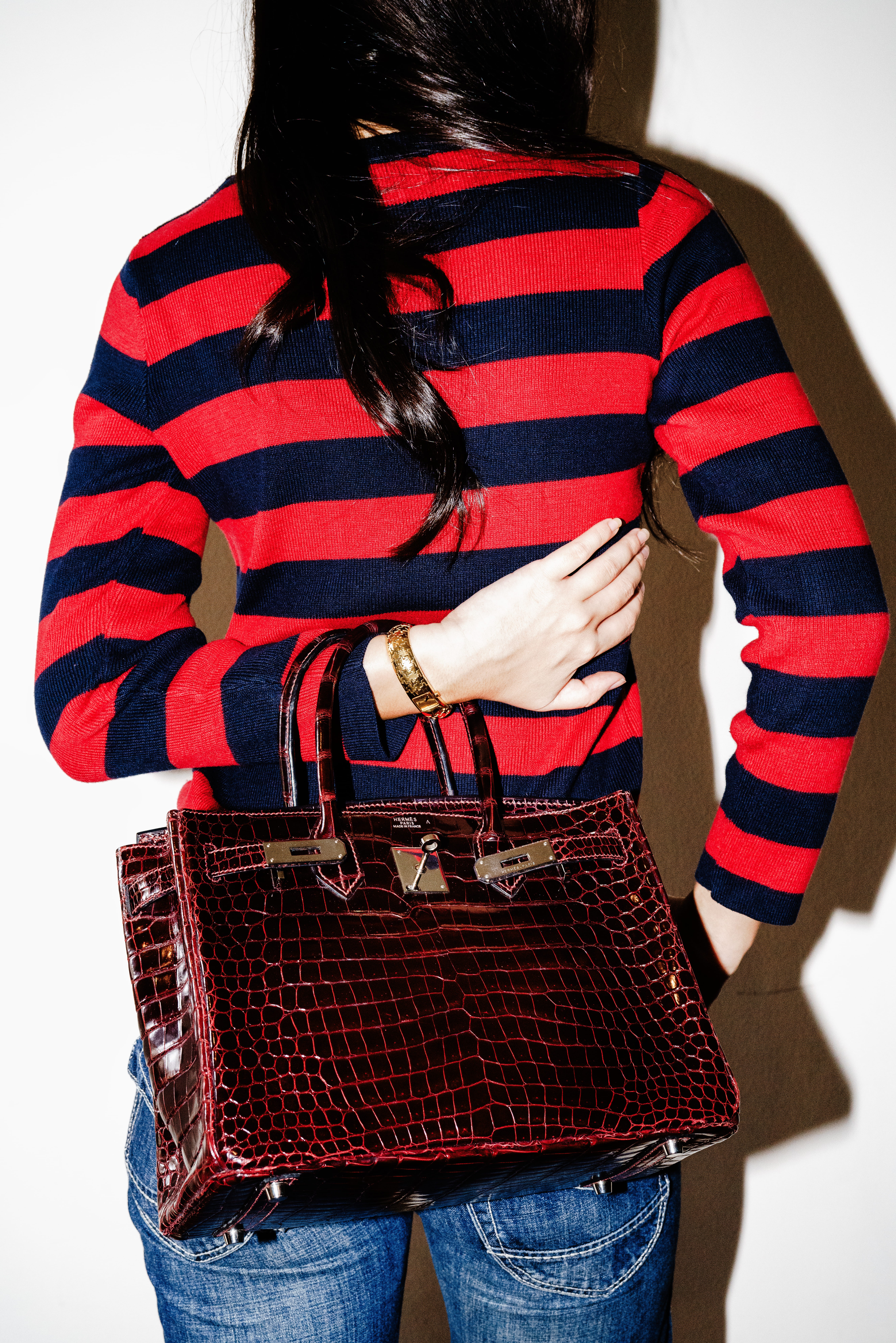 brown leather bag