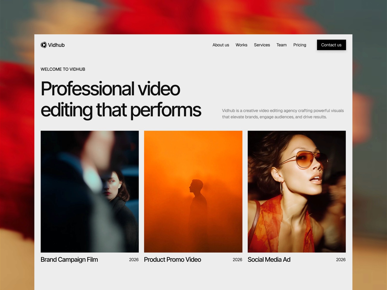 Vidhub — 现代动效创意机构官网设计灵感