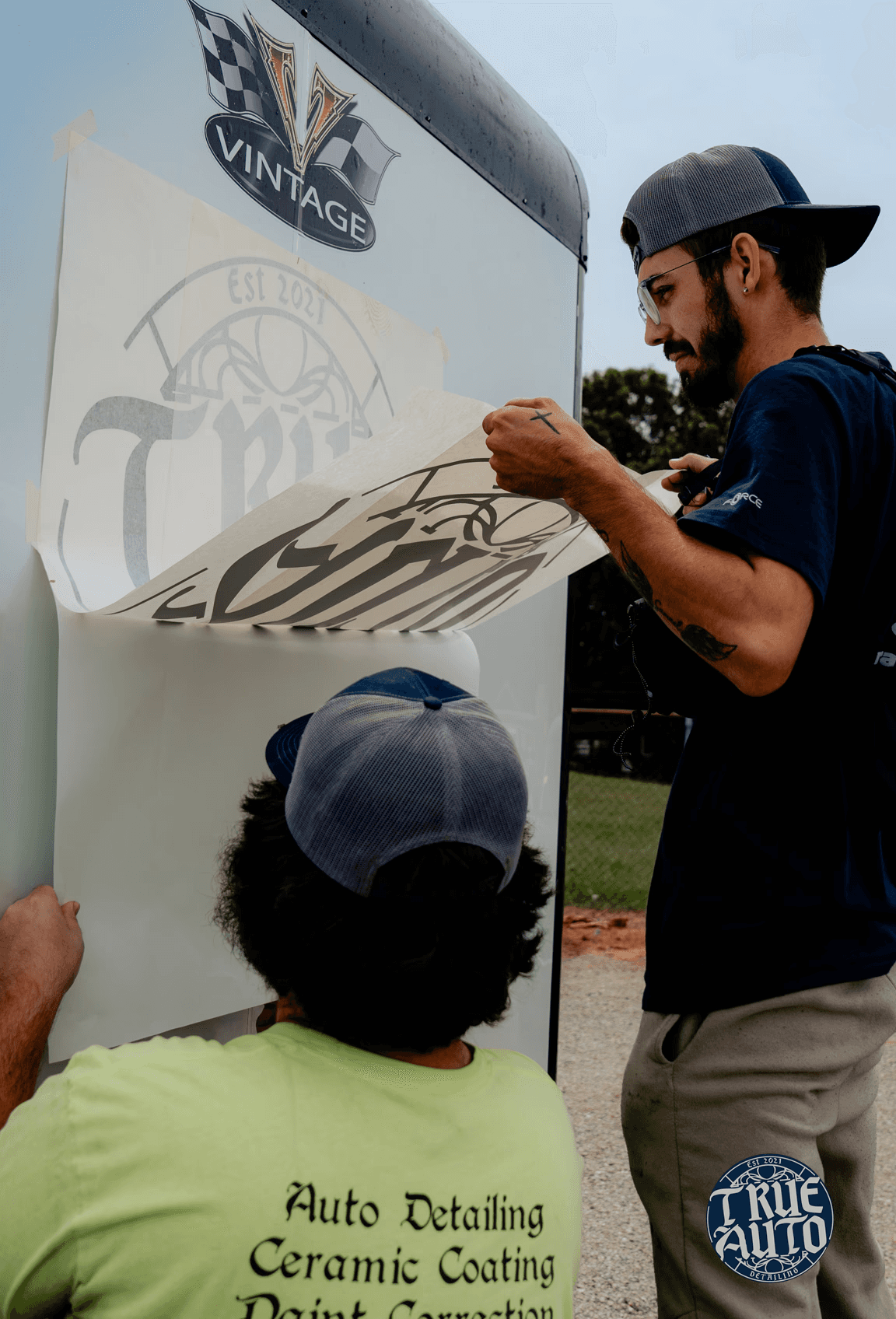 trailer getting decal wrap