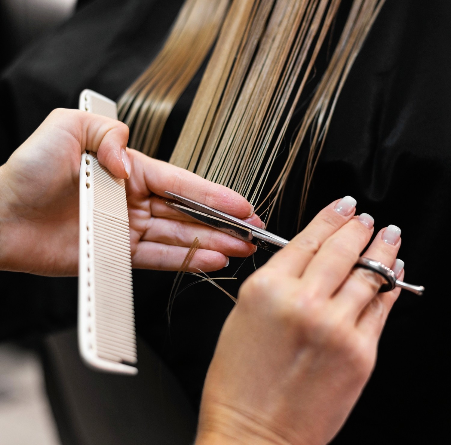 hair cutting at salon