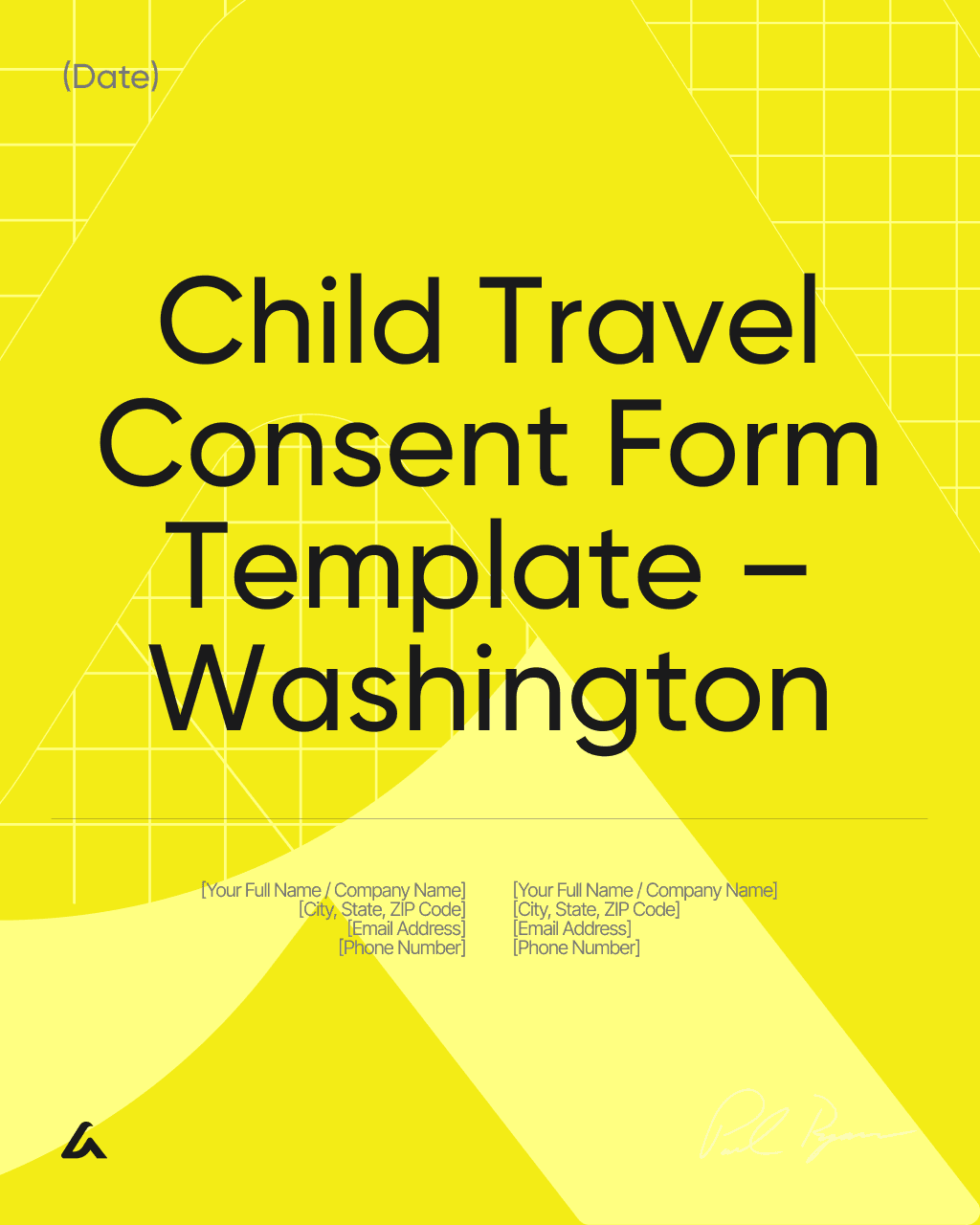 Child Travel Consent Form Template – Washington